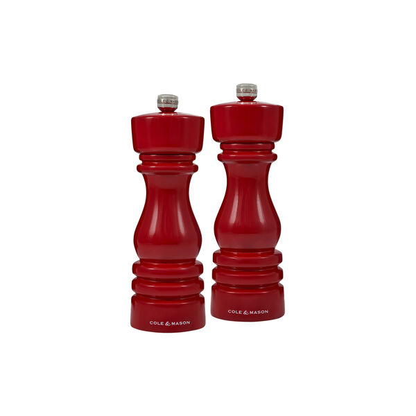 London Salt and pepper mill set, red, Cole & Mason