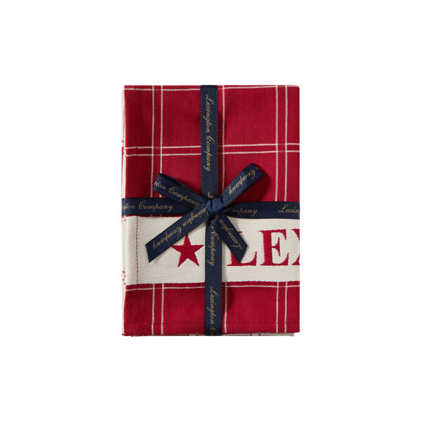 Cotton Jacquard Kitchen Towel | Red/White | Kitchen Towel, Lexington