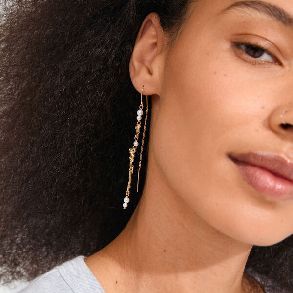 SLOAN chain earrings, gold plated, Pilgrim