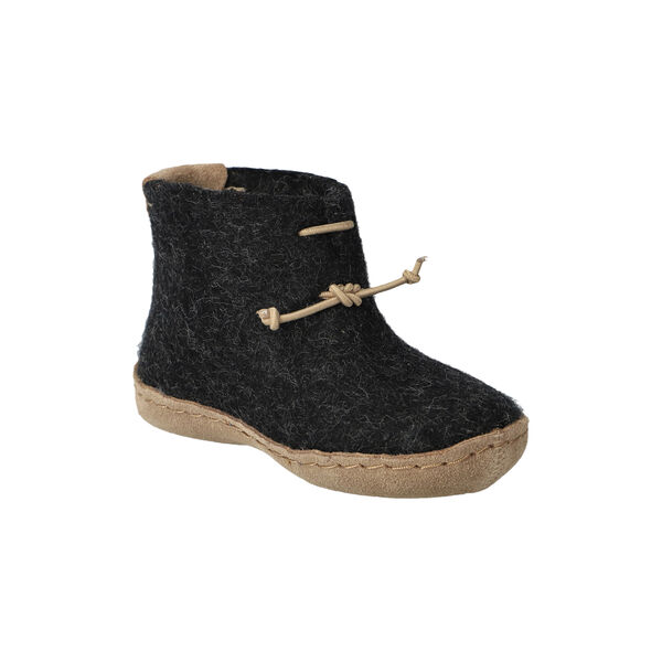 Felt Ankle Shoe Kids, charcoal Felt Ankle Shoe Kids, charcoal, Glerups
