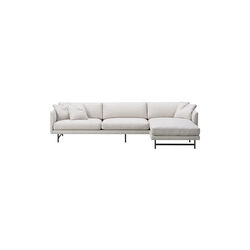 FF5655 95 3-seater Sofa Chaise, light beige/black, Fredericia Furniture