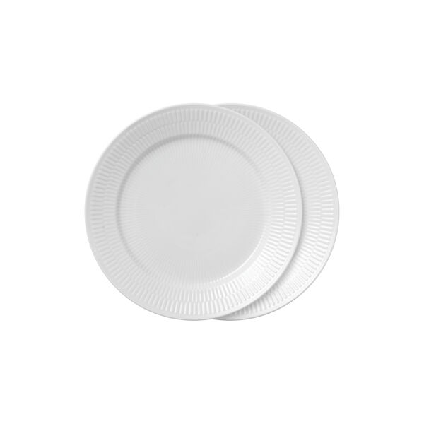 White Fluted Plate 27 cm 2-pc, Royal Copenhagen