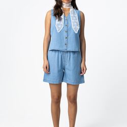ELENORA denim vest, light denim blue, Coster Copenhagen