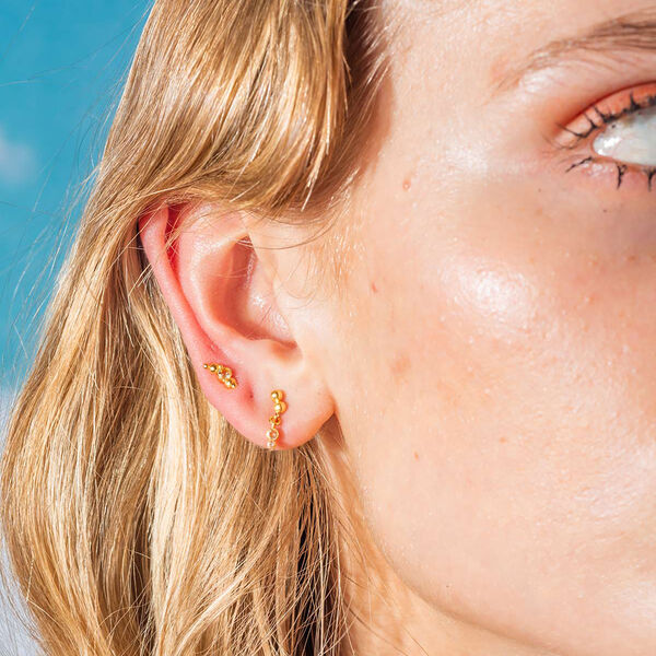 PENDULUM EARRINGS, gold plated/light yellow, House of Vincent