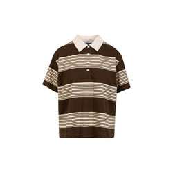 CC Heart RUTH polo shirt sleeved shirt, brown stripe, Coster Copenhagen