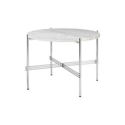 TS Coffee Table Ø55, white carrara marble/steel, GUBI