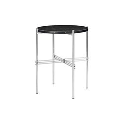 TS Side Table Round, black marquina marble/steel, GUBI