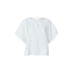 Carina SS Blouse, bright white, Basic Apparel
