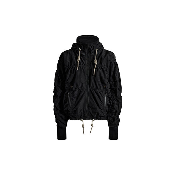 Ridge parachute jacket with zip and detachable hood, nero, Cartel Copenhagen