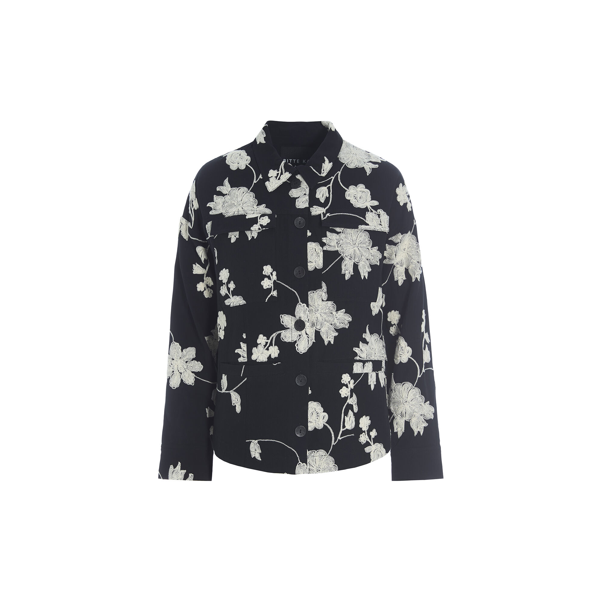 Embroidered Flower Jacket black embroidered flower