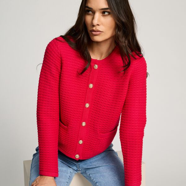 Structure Spring Knit, lipstick red, Micha