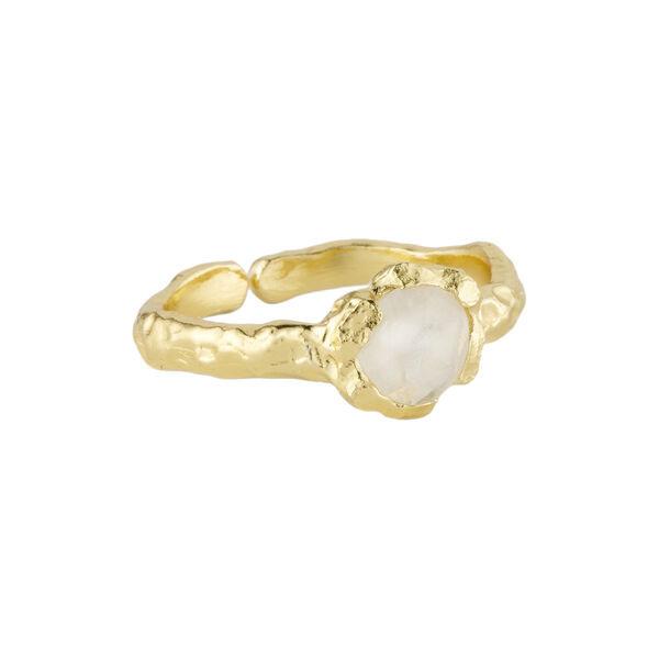 Alina foil ring w. gemstone, gold plated, Pure by Nat