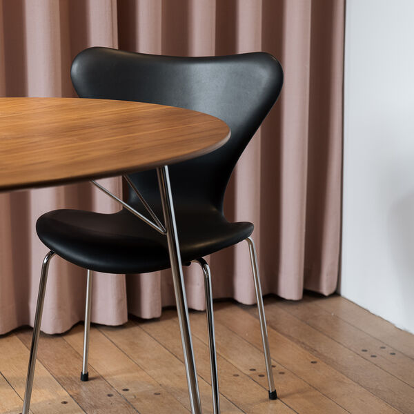 Series 7™ 3107 Fully Upholstered Chair, dark brown/chrome Series 7™ 3107 Fully Upholstered Chair, dark brown/chrome, Fritz Hansen