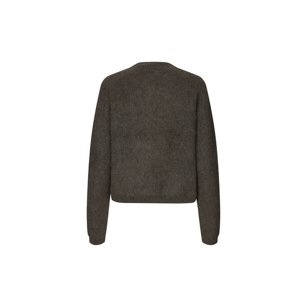 Andrea Knit Rib LS Cardigan, black olive, Second Female