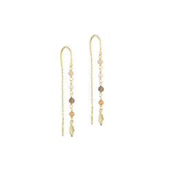 Hazel chain earrings w. gemstones, gold plated/multi, Pure by Nat