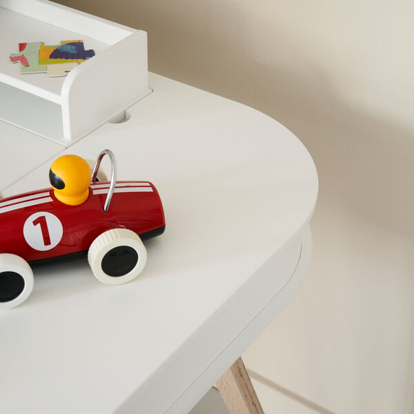 Wood Desk 66 cm, white/oak, Oliver Furniture