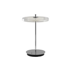 Asteria Glass Move Portable Lamp, polished steel, UMAGE