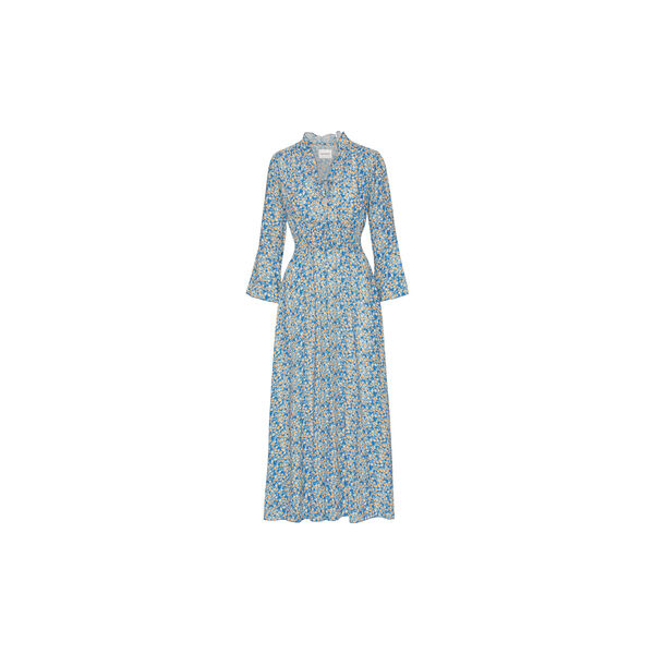 Sally Long Dress, teal blue flower, Americandreams