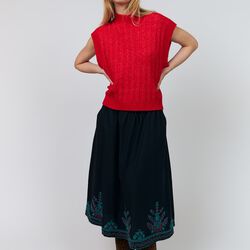 FinnLL Knit Vest SL, red, Lollys Laundry