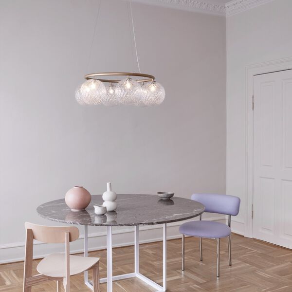 Miira 6 Circular Pendant, brass/optic clear, Nuura
