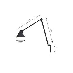 NJP Long Wall Lamp, black, Louis Poulsen