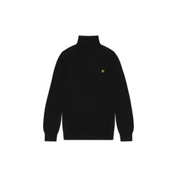 Cotton Merino Turtleneck Jumper, jet black, Lyle & Scott