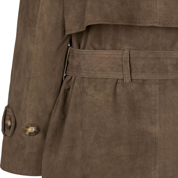 2847PBOElva suede long trench coat, smoke, PBO