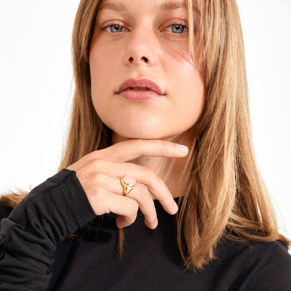 LYNDON ring, gold plated, Pilgrim