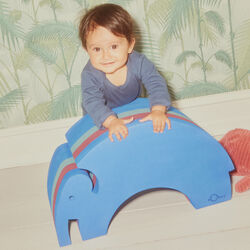 Elephant L, blue gym, bObles