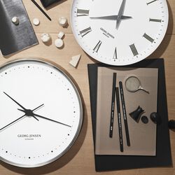 Koppel Wall Clock, white/steel, Georg Jensen
