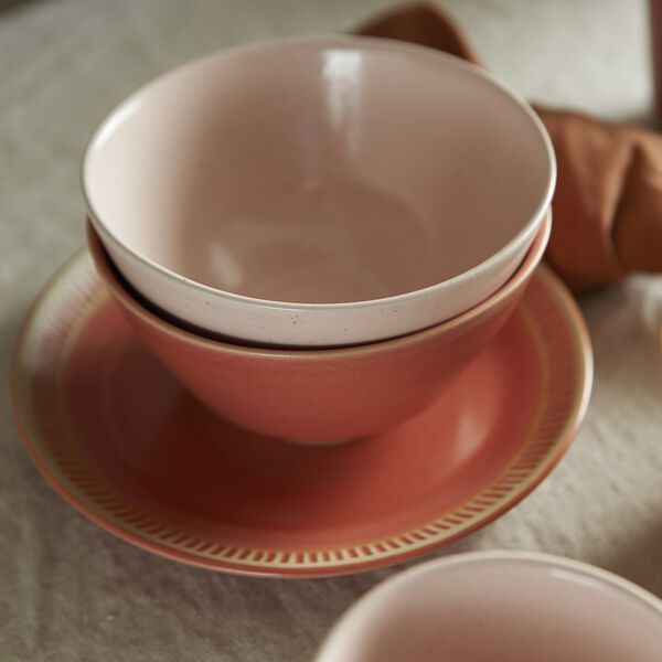 Colorit Plate Ø 19 cm, coral Colorit Plate Ø 19 cm, coral, Knabstrup Keramik