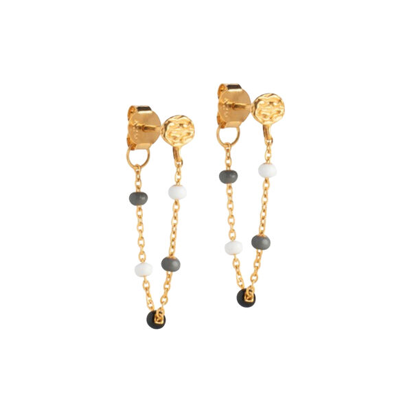 Lola Earring, gold/salt n' pepper, ENAMEL Copenhagen