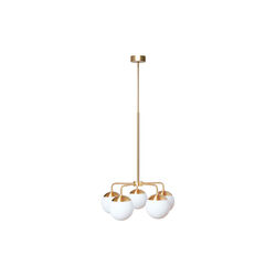 Lord 5 Chandelier, brass/opal, Rubn