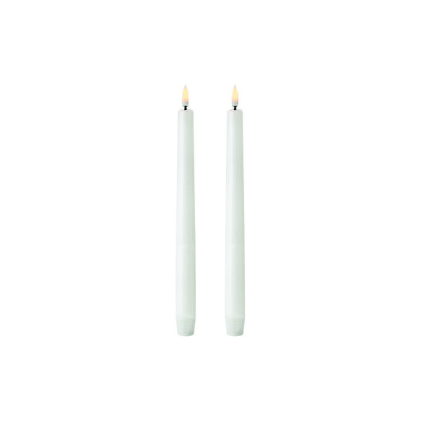 LED Classic Taper Candle 25 cm 2 pcs, nordic white, Uyuni Lighting