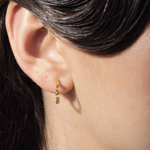 SHAMAN HOOP EARRINGS S, gold plated, House of Vincent