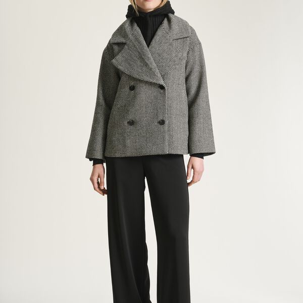 Nishin double-breasted jacket, herringbone, BITTE KAI RAND
