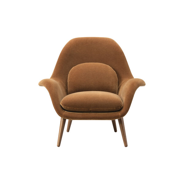 FF1770 Swoon Lounge Chair, Grand Mohair 2103/stained smoked oak, Fredericia Furniture