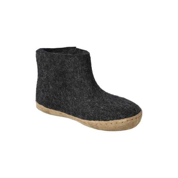 Felt Ankle Shoe Junior, charcoal Felt Ankle Shoe Junior, charcoal, Glerups
