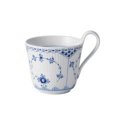 Blue Fluted Half Lace High Handle Cup 33 cl, Royal Copenhagen
