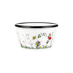 Happy Family Enamel Bowl, white, Muurla