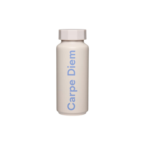 Thermo bottle CARPE DIEM, pastel beige, Design Letters