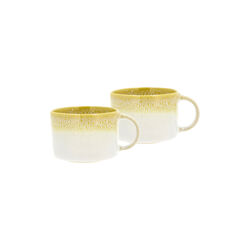 Styles Mug with Handle 2 pcs, yellow/cream, Villa Collection