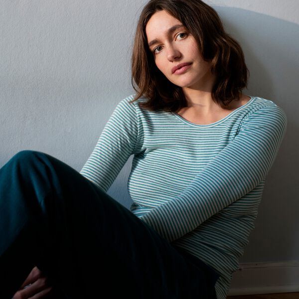 Slim Tee Stripe, nile/offwhite Slim Tee Stripe, nile/offwhite, Serendipity