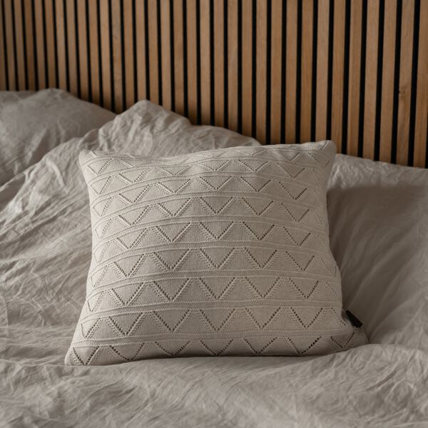 Knitted Cushion Mauntain, beige melange Knitted Cushion Mauntain, beige melange, By LOHN