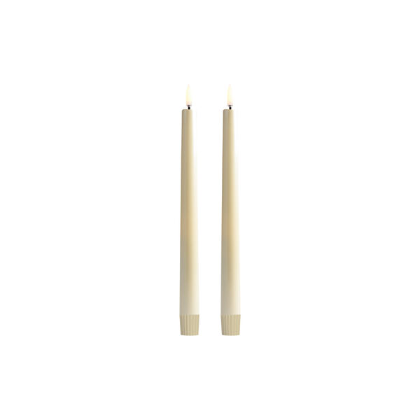 LED Smooth taper candle 2 pcs | H 25 | Pearl ivory, Uyuni Lighting
