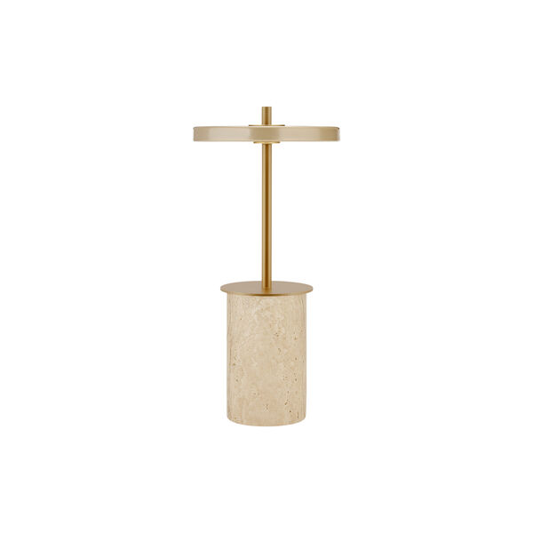 Asteria Move Mini Portable Lamp, clay travertine brass, UMAGE