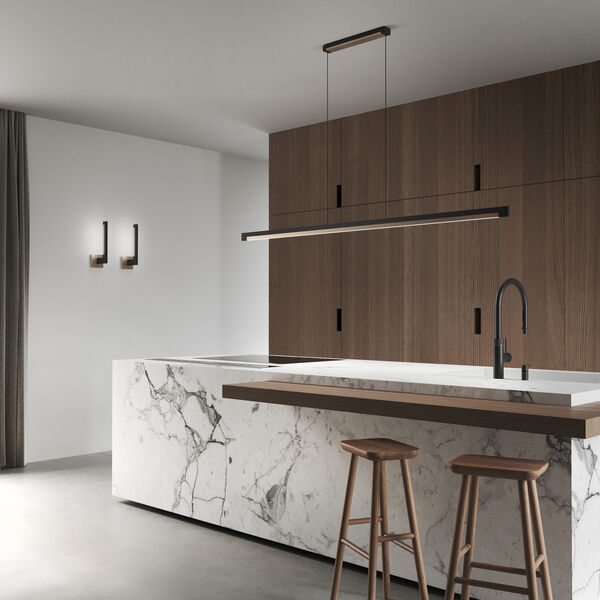 INLAY S1900 LINEAR Pendant, matt black/satin gold INLAY S1900 LINEAR Pendant, matt black/satin gold, LIGHT-POINT