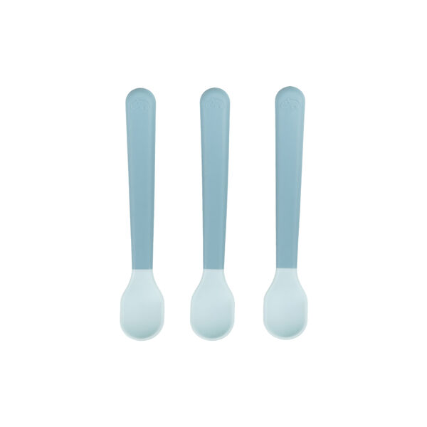 Foodie Easy-grip Baby Spoon 3-pack, blue, Done by Deer