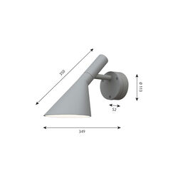 AJ 50 Wall Lamp, grey, Louis Poulsen