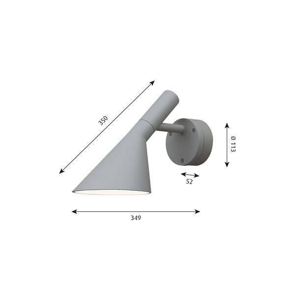AJ 50 Wall Lamp, grey AJ 50 Wall Lamp, grey, Louis Poulsen